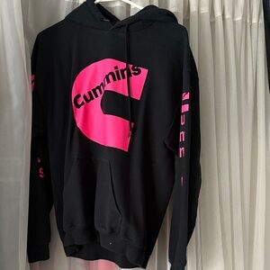Black Hoodie with Pink Cummins Logo